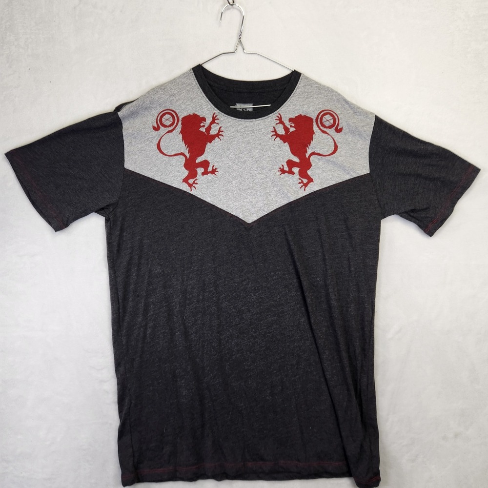 Bungie Destiny 2 Mens 2XL Graphic T-Shirt Grey‎ Red Lion Colorblock Gamer Tee